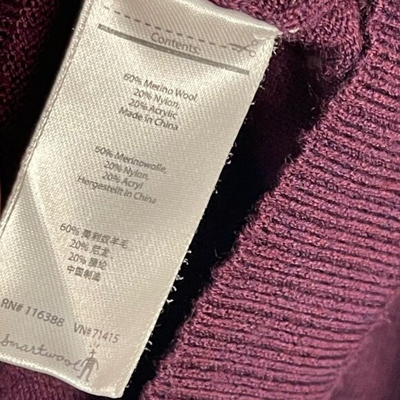 Smartwool Kiva Ridge Crew Sweater - Men's XL Burgundy Maroon Merino Wool Blend - Picture 9 of 14